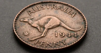 Close-up of a worn rare Australian penn